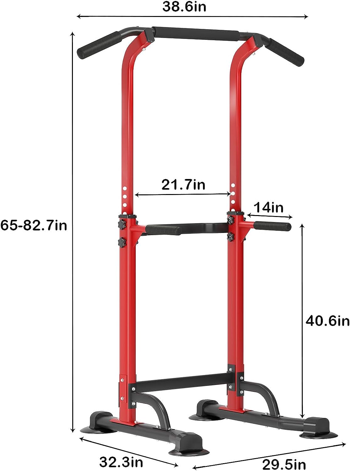 THE SogesPower Power Tower Dip Station Pull Up Bar for Home Gym Adjustable Height Strength Training Workout Equipment,Pull Up Bar Station
