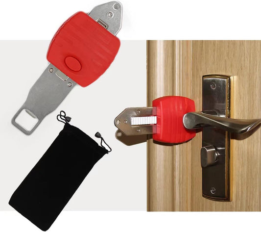 Lightweight Portable Door Lock, Travel Lock, School Lockdown, Temporary Door Lock, Night Lock, Privacy Lock, Lock for Apartment, Dormitory, Motel, Hotel, Bathroom Bedroom Door