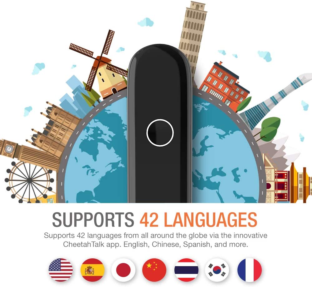 Cheetah CM Smart Instant Language Translator Device Portable Foreign Language Real-Time 2-Way Translations [Support 42 Languages/Voice Operated]