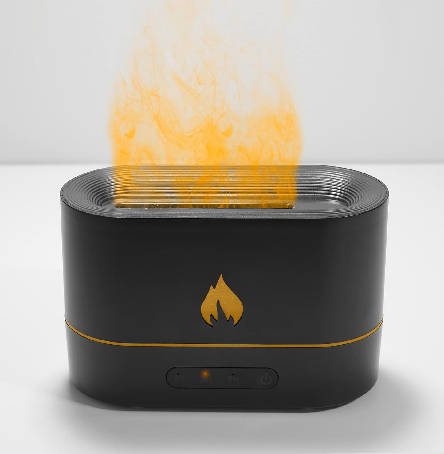 Torcher Flame Diffuser for Essential Oils - Ultrasonic Essential Oil Diffusers for Aromatherapy at Home or Office - with Auto-Shutoff; Timer Functions - Black Modern Design