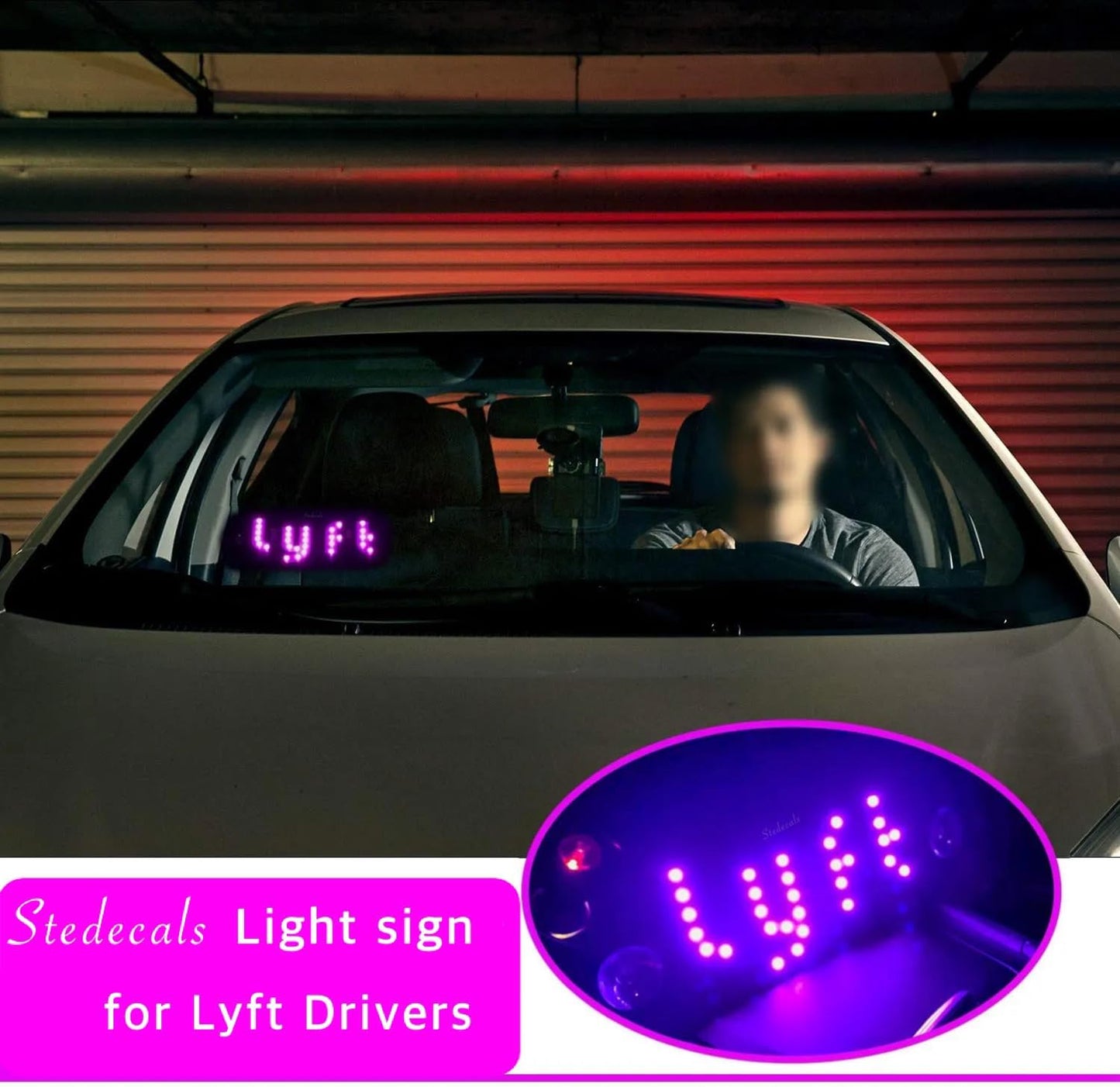 Impressive Light Sign Intended for Lyf t Drivers. This Sign is not Sold by Lyf t