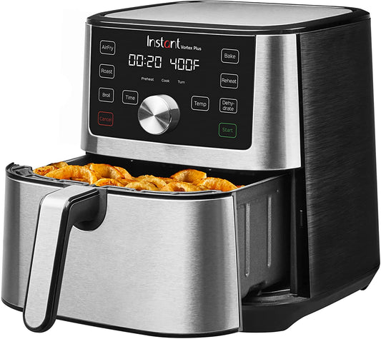 4 Quart Air Fryer, Customizable Smart Cooking Programs, Digital Touchscreen and Non-Stick Air Fryer Basket, Stainless Steel
