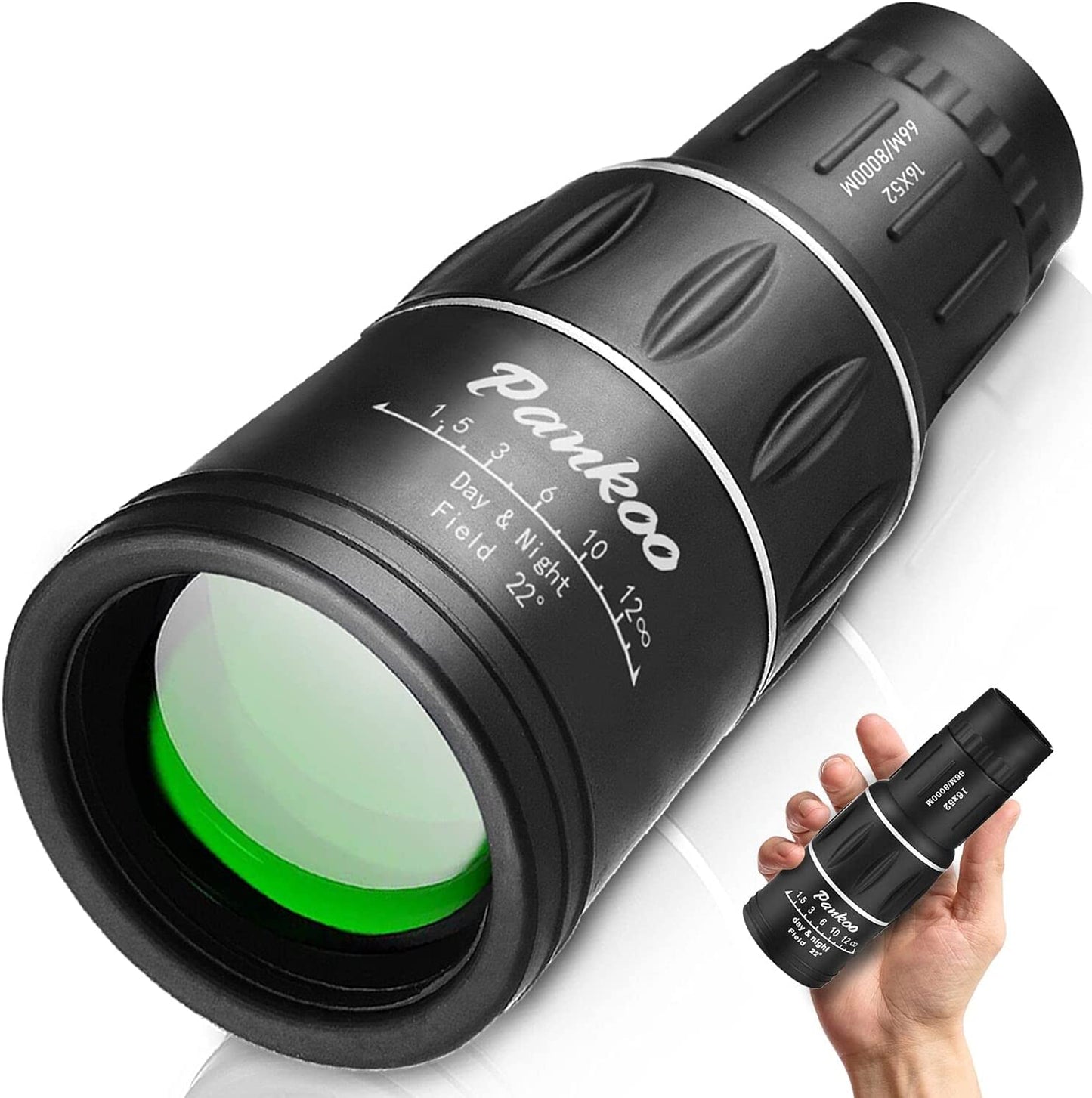 16X52 Monocular Telescope, High Power Prism Compact Monoculars for Adults Kids HD Monocular Scope