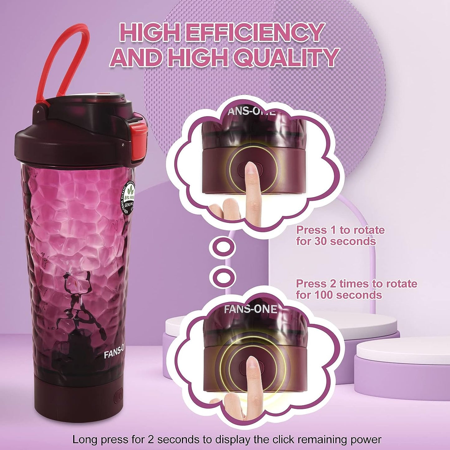 FANS-ONE-Electric-Protein-Shaker-Bottle - Shaker Bottles for