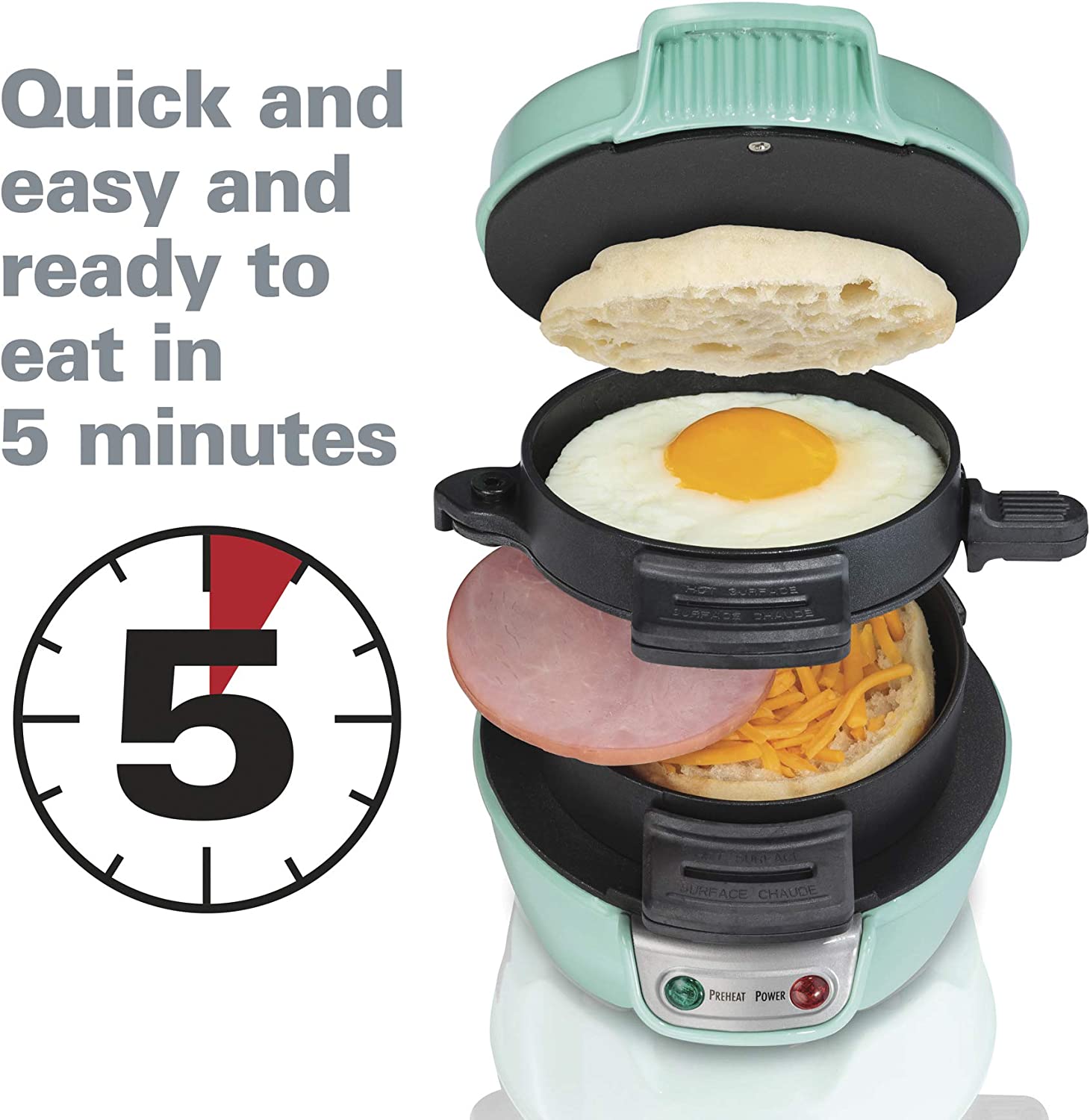 Hamilton Beach Breakfast Sandwich Maker with Egg Cooker Ring, Customiz –  PROARTS AND MORE
