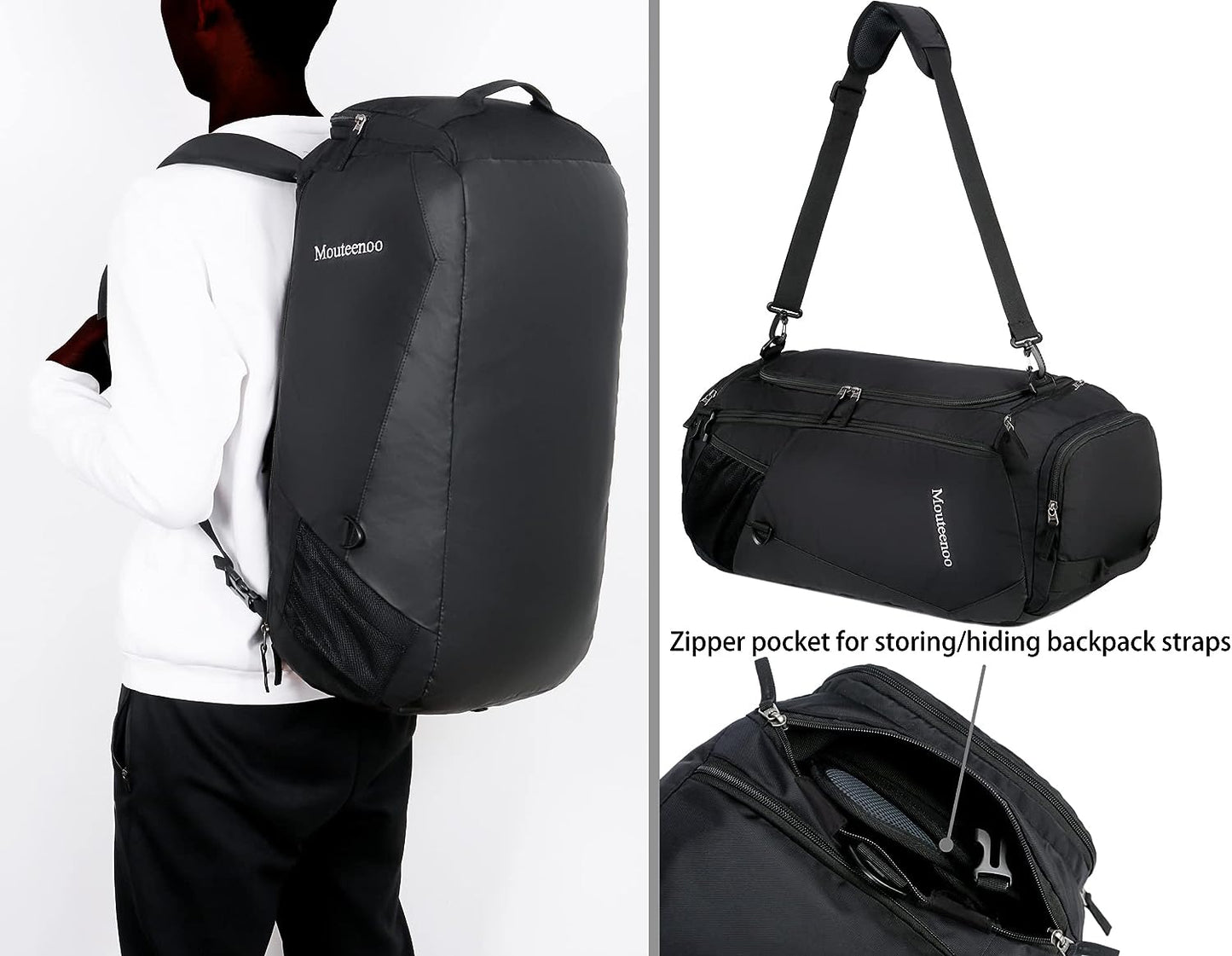 AUTHENTIC Travel Duffel Backpack with Shoes Compartment Water Resistant Sports Duffle Gym Bag With Shoulder Straps for Men and Women