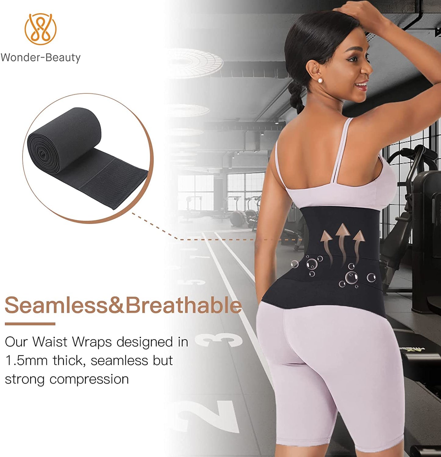 Wonder-Beauty Snatch Me Up Bandage Wrap with Loop Waist Trainer for Women