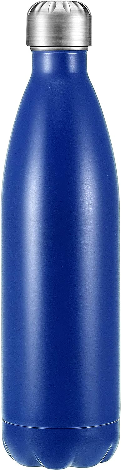 NOTABLE Diversion Safe Water Bottle for Money Keychain Car Key Cash Valuables - Stainless Steel Insulated - Dark Blue