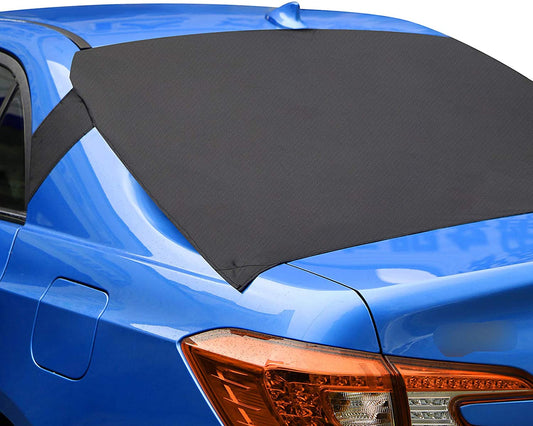 Car Rear Windshield Snow Cover, Rear Windscreen Snow Ice Cover Protector with Flaps and 4 Magnets, Sun Shade Protector Exterior Shield Guard Fits Most Cars, Trucks, SUV and Vans