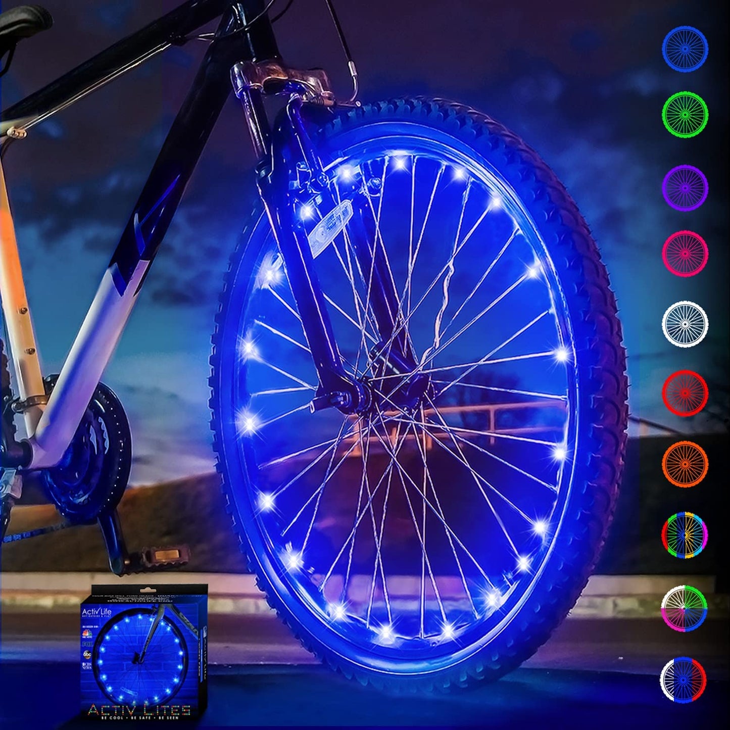 LED Bike Wheel Lights with Batteries Included! Get 100% Brighter and Visible from All Angles for Ultimate Safety & Style (1 Tire Pack)