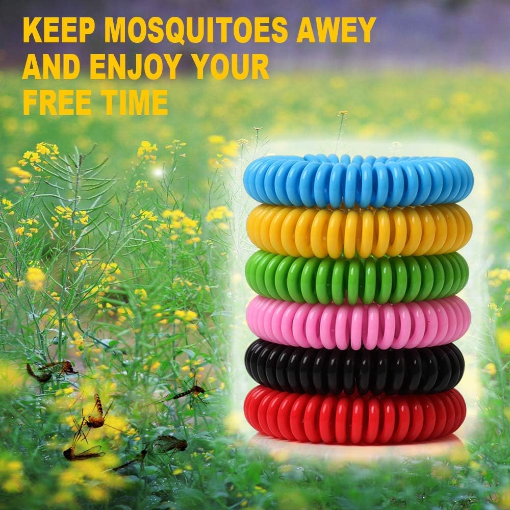 BuggyBands Mosquito Bracelets, 24 Pack Individually Wrapped, DEET Free, Natural and Waterproof Band
