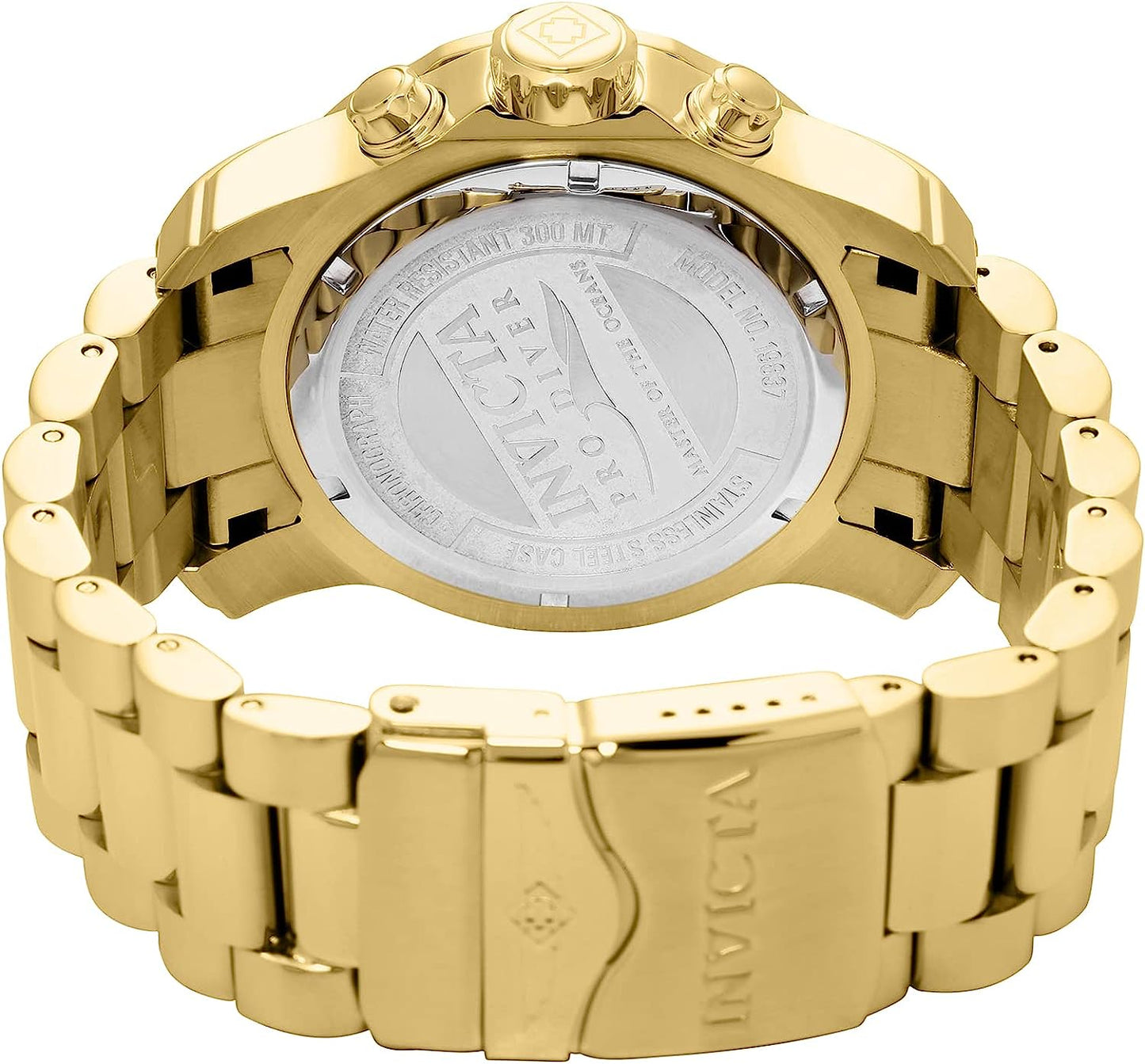 Pro Diver Analog Display Swiss Quartz Gold Watch