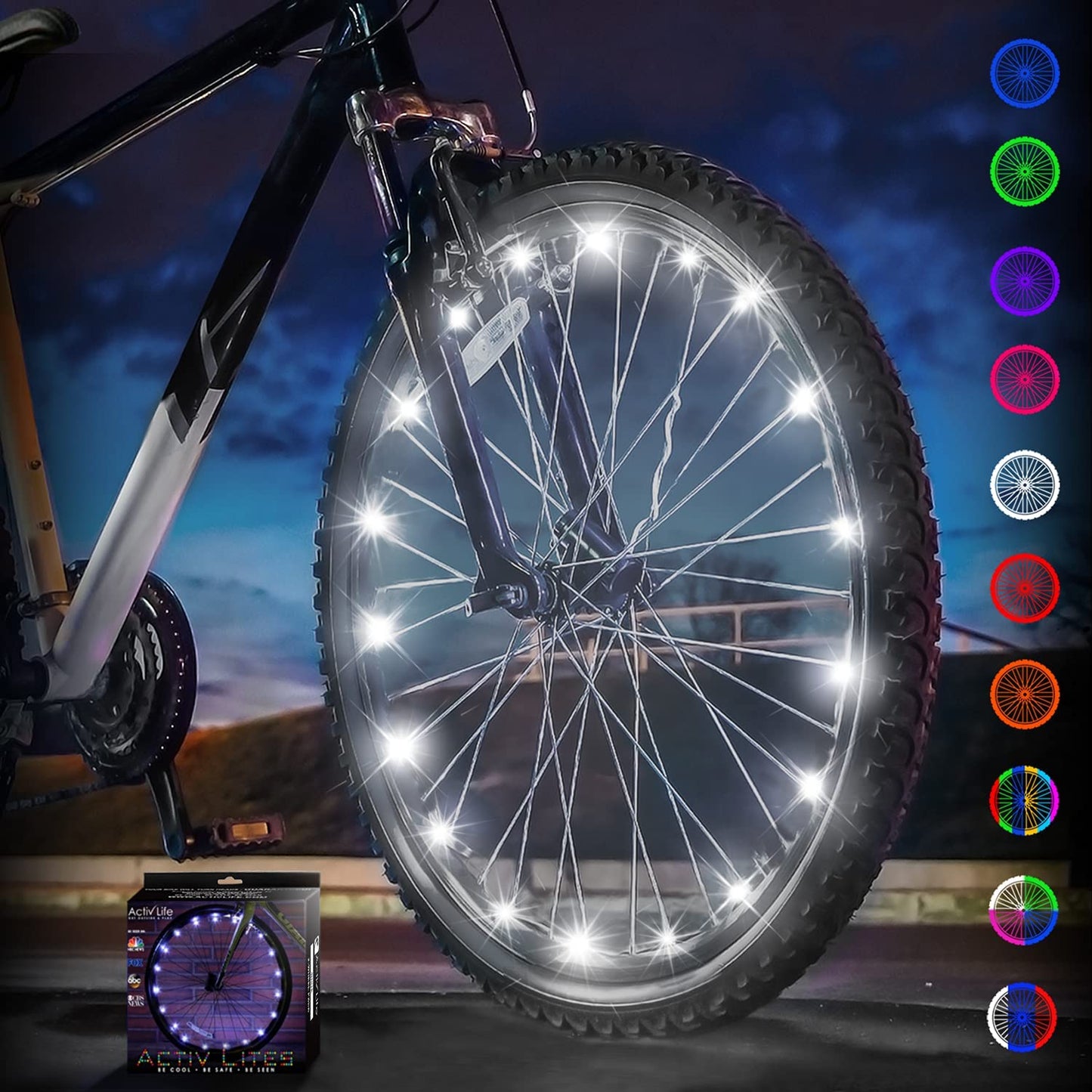 LED Bike Wheel Lights with Batteries Included! Get 100% Brighter and Visible from All Angles for Ultimate Safety & Style (1 Tire Pack)