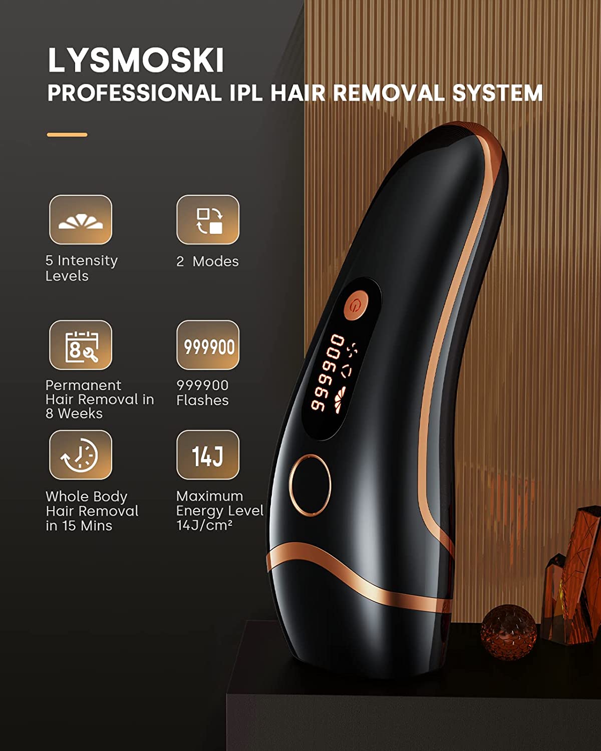 Laser Hair Removal for Women Men, Permanent IPL Hair Removal Device, Whole body Hair Remover As Fast As 15 Minutes, 999,900 Flashes