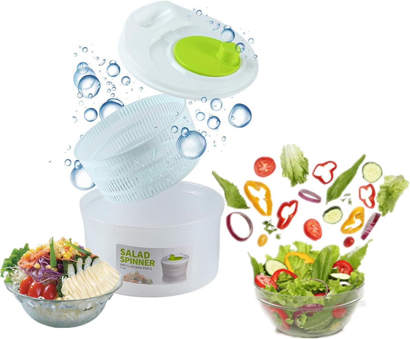 GREAT kitchen Capacity 3L Salad Spinner Vegetable Washer Fruit Veggie –  PROARTS AND MORE