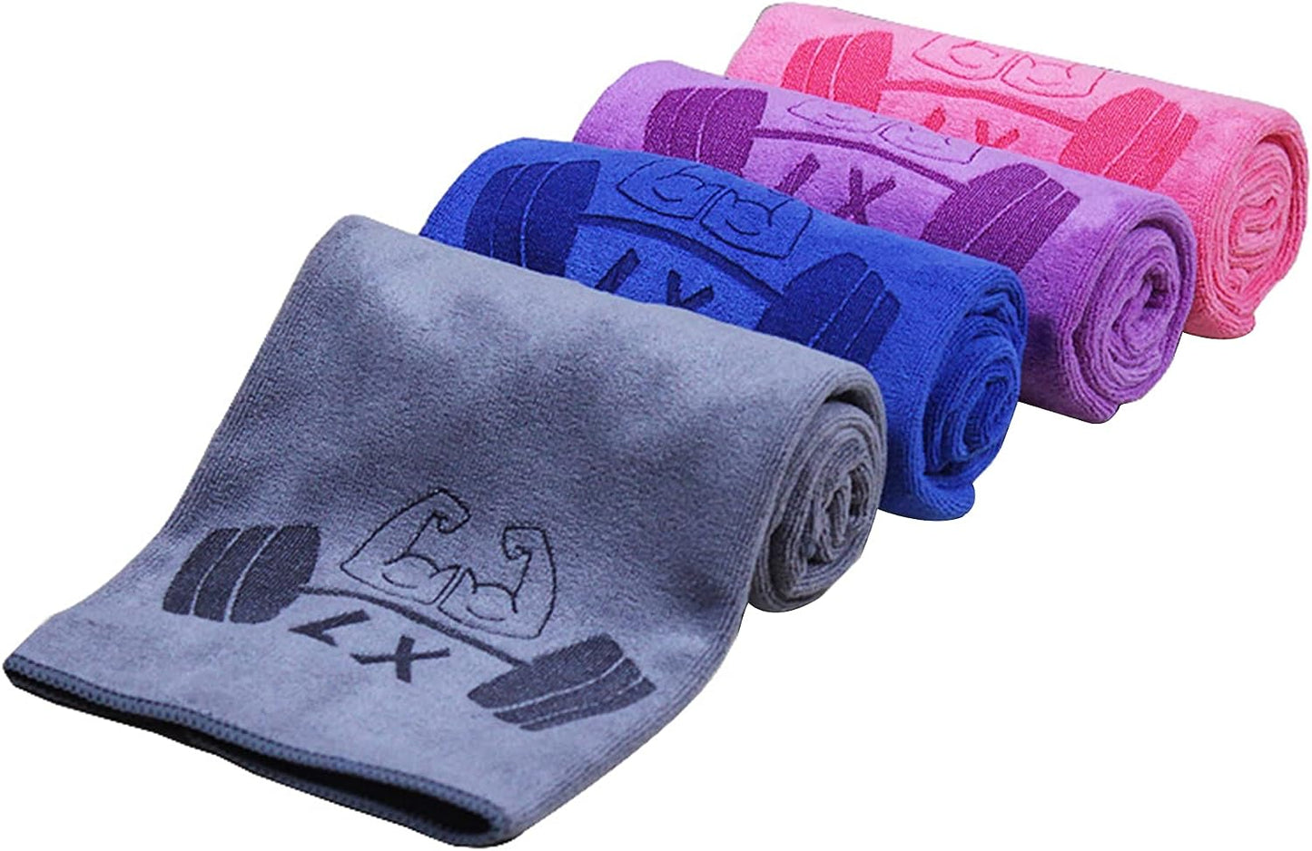 SPORT LXMOJITU 4Pack Cotton Yoga Towel(13.7" x 27.5"), Gym Towel Set, Cool Waffle Pattern Towel for Neck and Face, Soft Breathable Towel for Yoga, Sports, Kitchen, Camping, Running, Workout