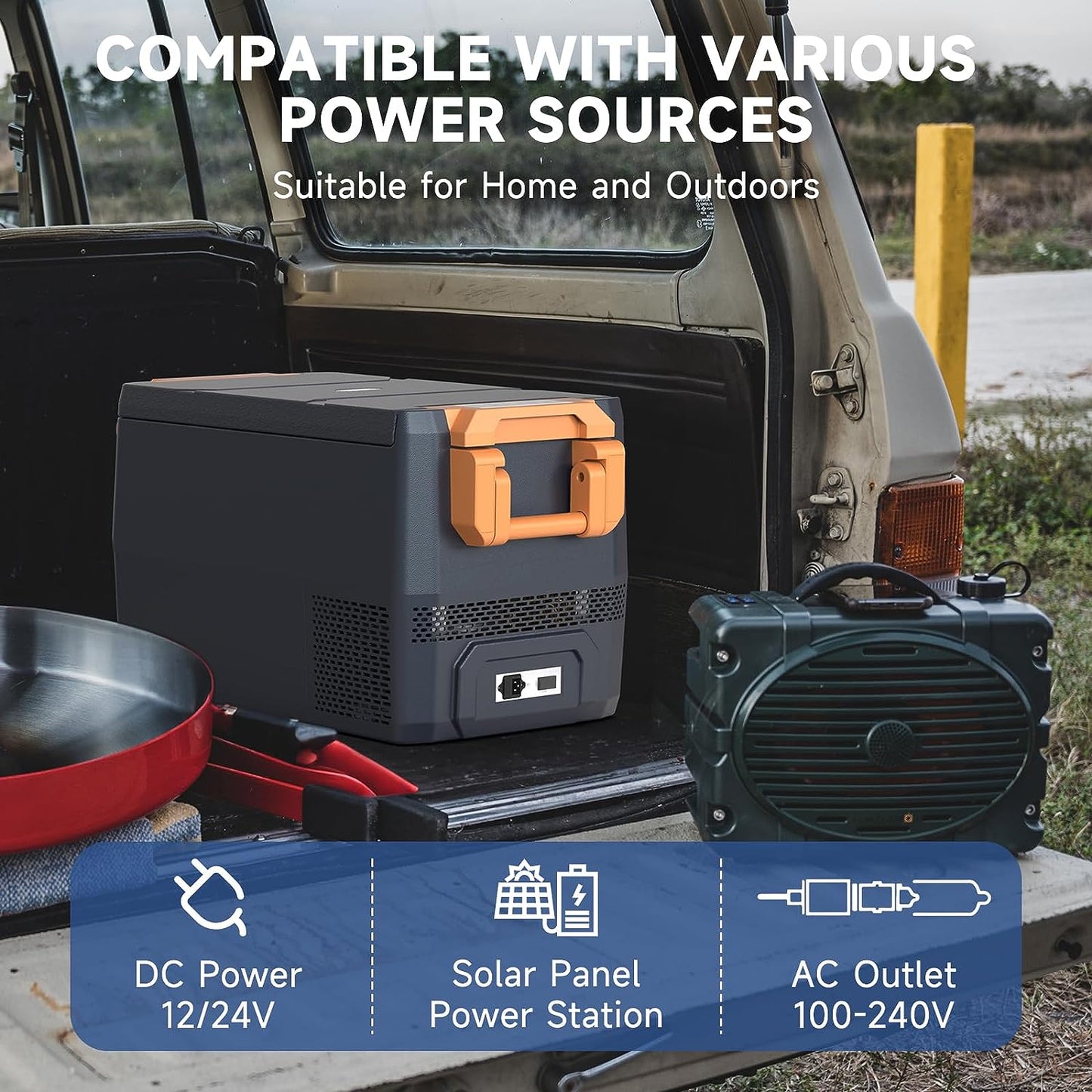 12 Volt Refrigerator for Car: 20L Portable Fridge Car Cooler -4℉-68℉ RV Electric Compressor Cooler APP Control Mini Fridge and Freezer, 12/24V DC and 100-240V AC for Travel, Camping