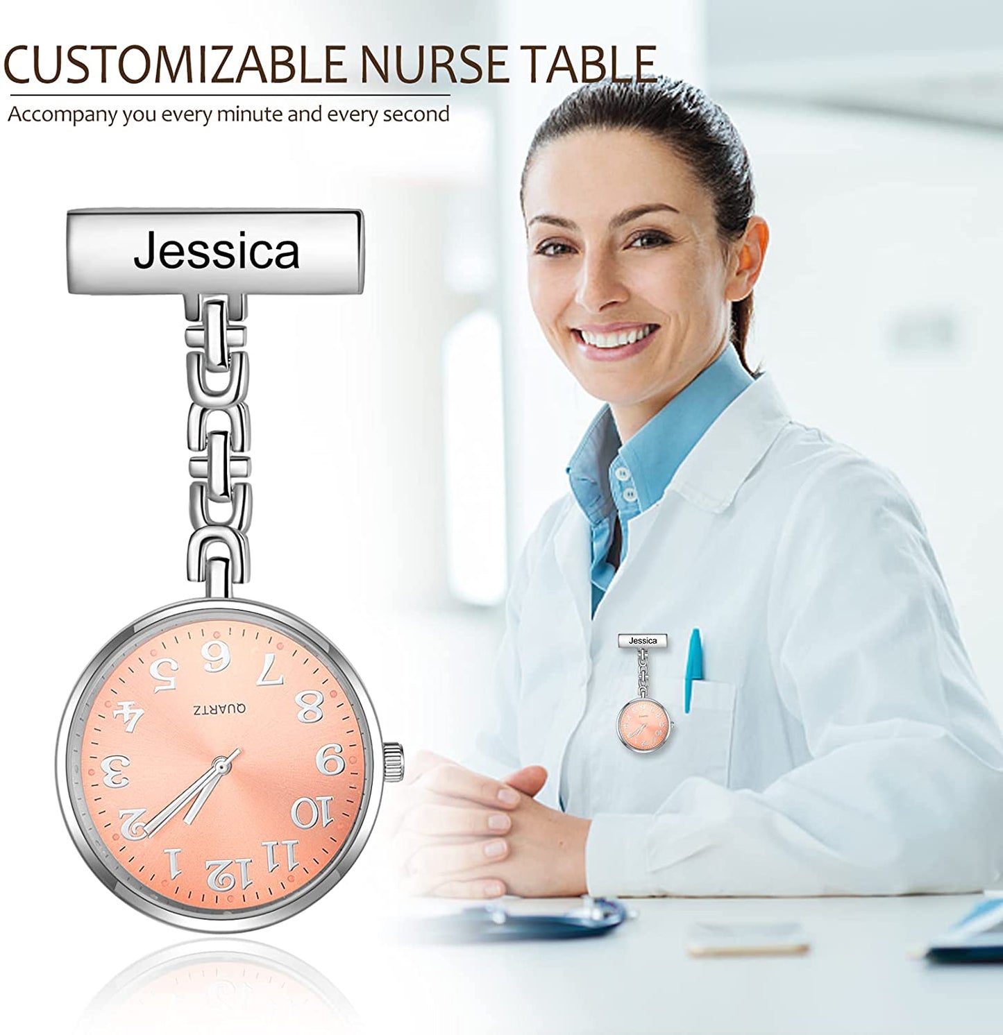 Personalized Nurse Watches for Women LAGOFIT Custom Nurse Watch Portable Hanging Medical Doctor Nurse