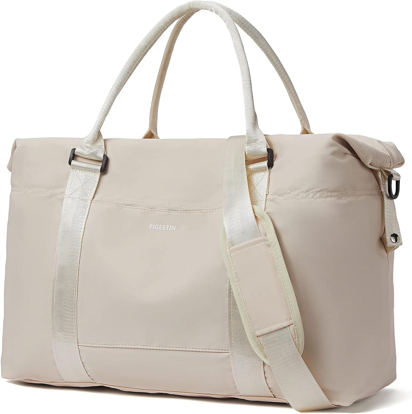 LARGE FIGESTIN Duffle Bag Weekender for Women Travel Tote Lightweight Carry On Overnight Girls Beige