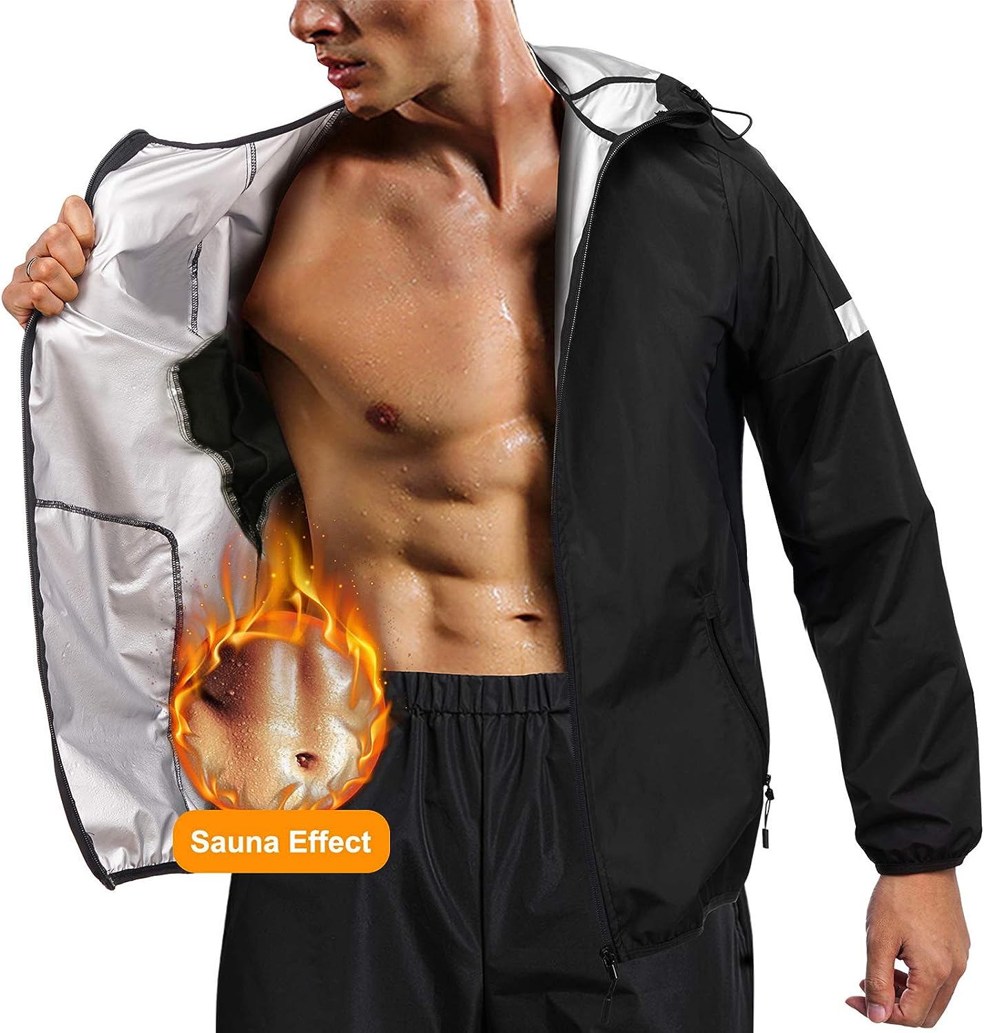 Sauna Suit for Men Sweat Jacket for Men Sweat Sauna Pants Gym