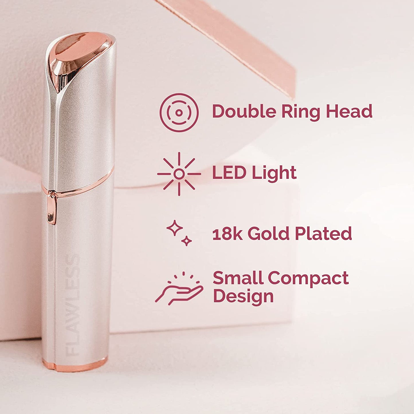 TOUCH Flawless Women's Painless Hair Remover, Mermaid/Rose Gold