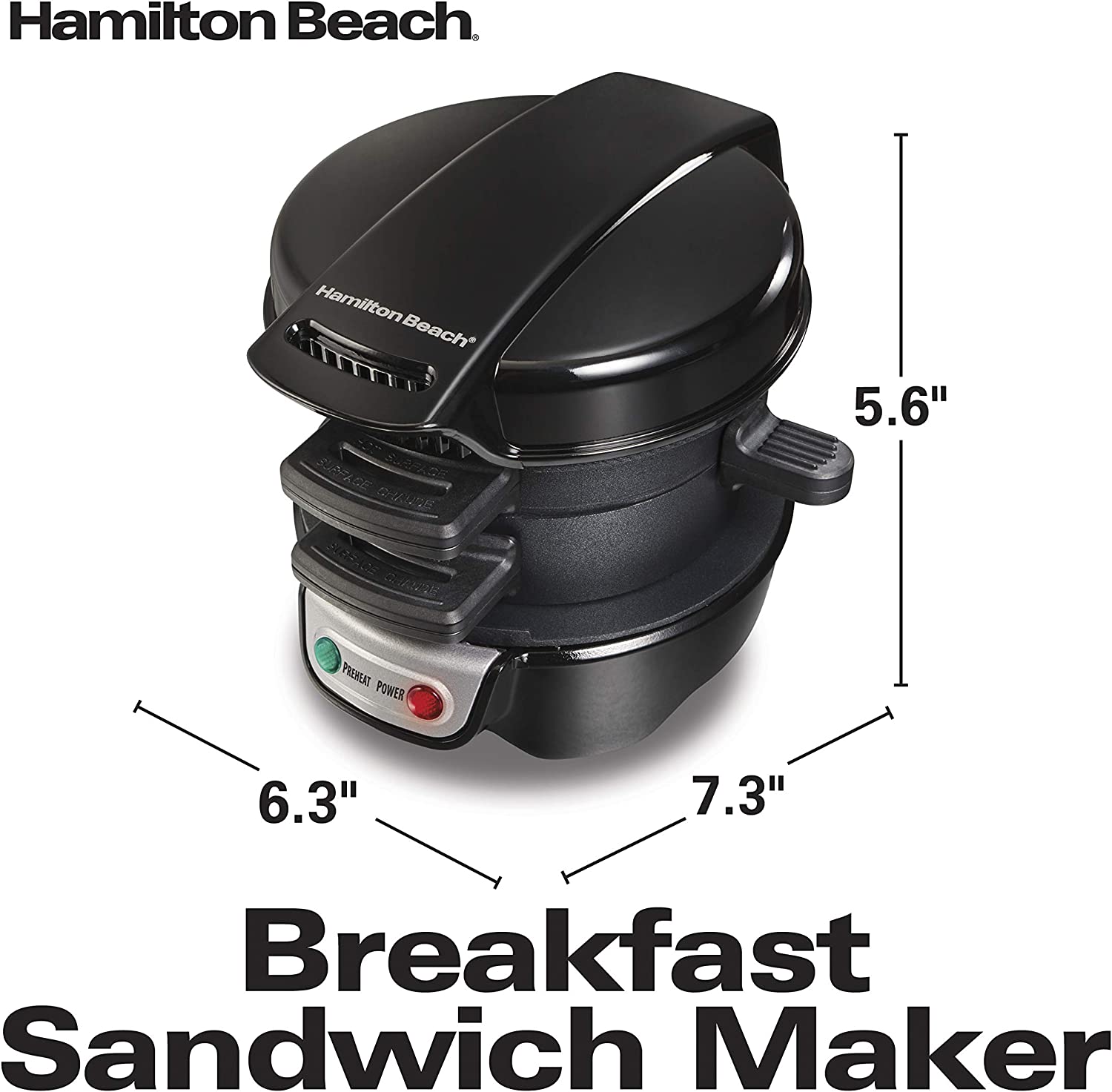 Hamilton Beach Breakfast Sandwich Maker with Egg Cooker Ring, Customize  Ingredients, Perfect for English Muffins, Croissants, Mini Waffles, Perfect