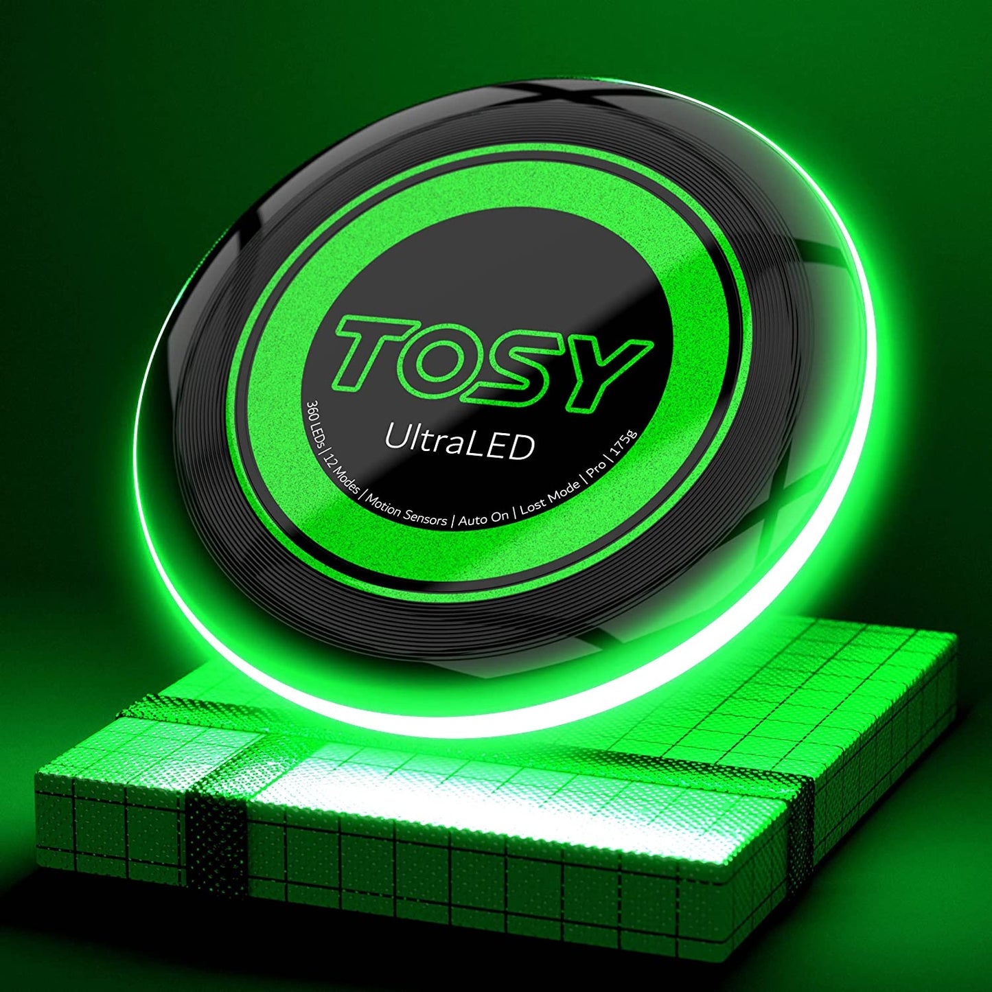 TOSY 36 and 360 LEDs Frisbee - Extremely Bright Flying Disc, Smart Modes, Glow in The Dark, Auto Light Up, Rechargeable, 175g, Perfect Christmas, Birthday & Camping Gift for Men/Boys/Teenagers