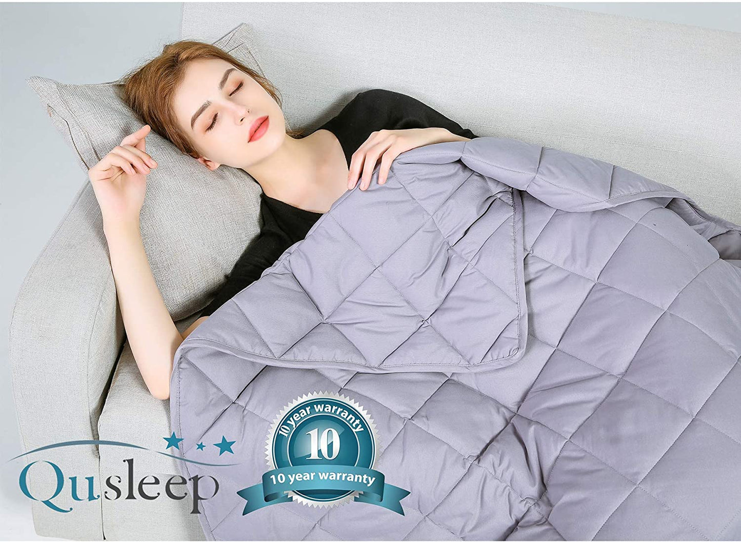Cooling Weighted Blanket - 60''80'' 15LB Queen Size - Calm, Sleep Better and Relax Naturally for Adult and Kids