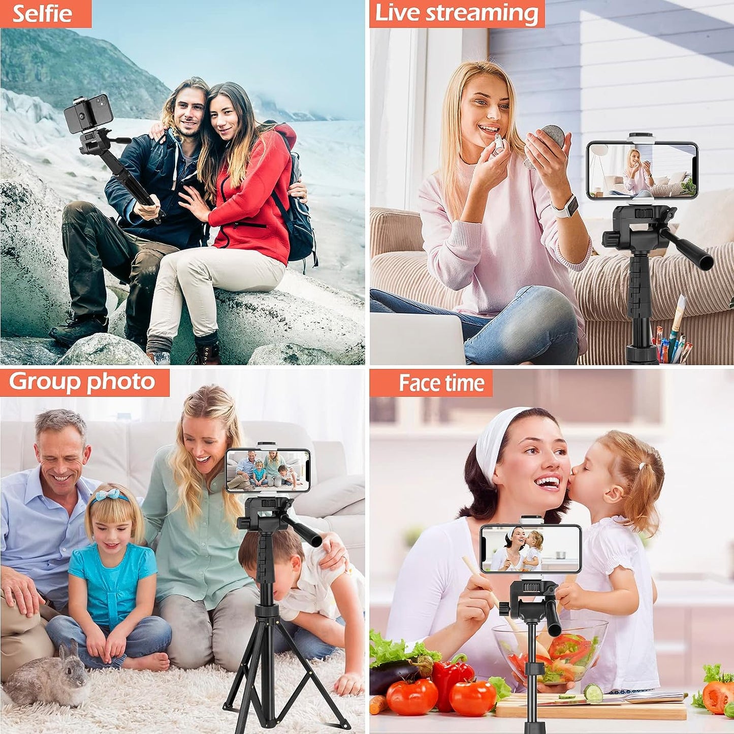 Smart 67" Phone Tripod&Camera Stand, Selfie Stick Tripod with Remote and Phone Holder, Perfect for Selfies/Video Recording/Vlogging/Live Streaming