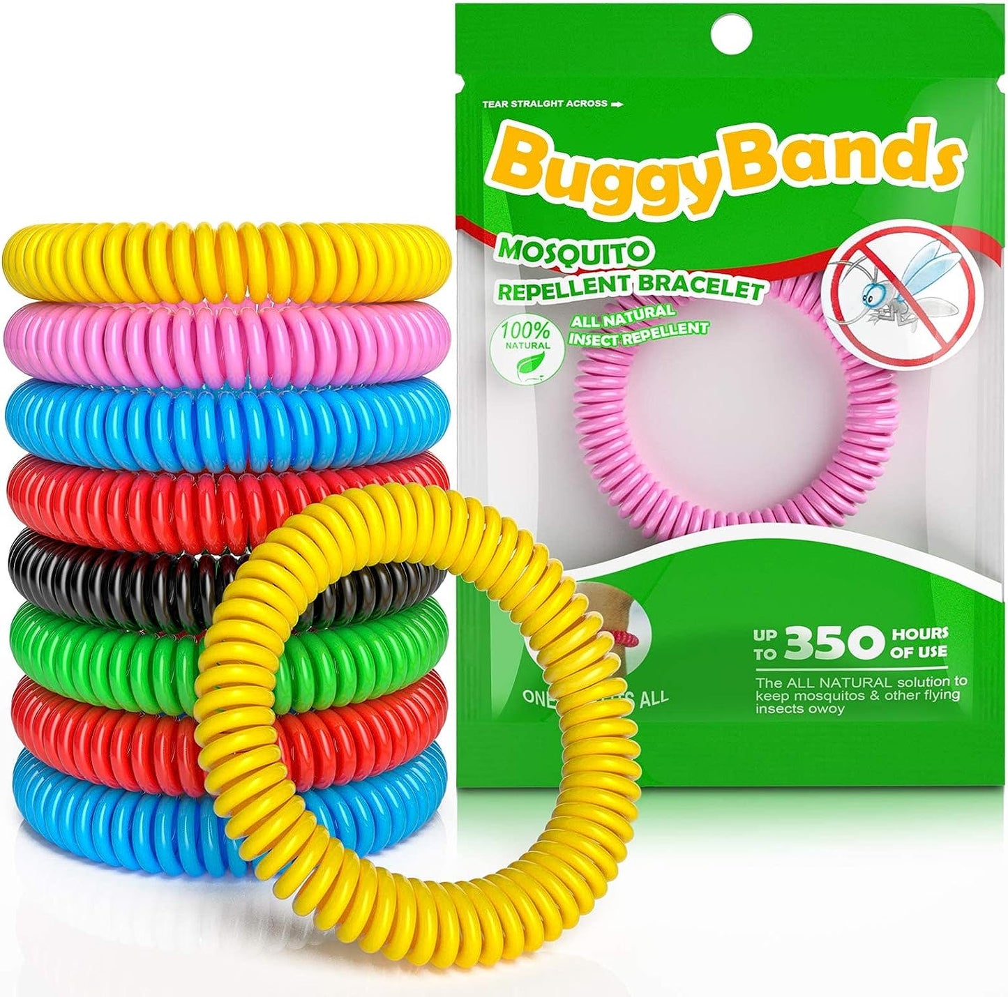 Anti Mosquito Bracelets, 24 Pack Individually Wrapped, DEET Free, Natural and Waterproof Band