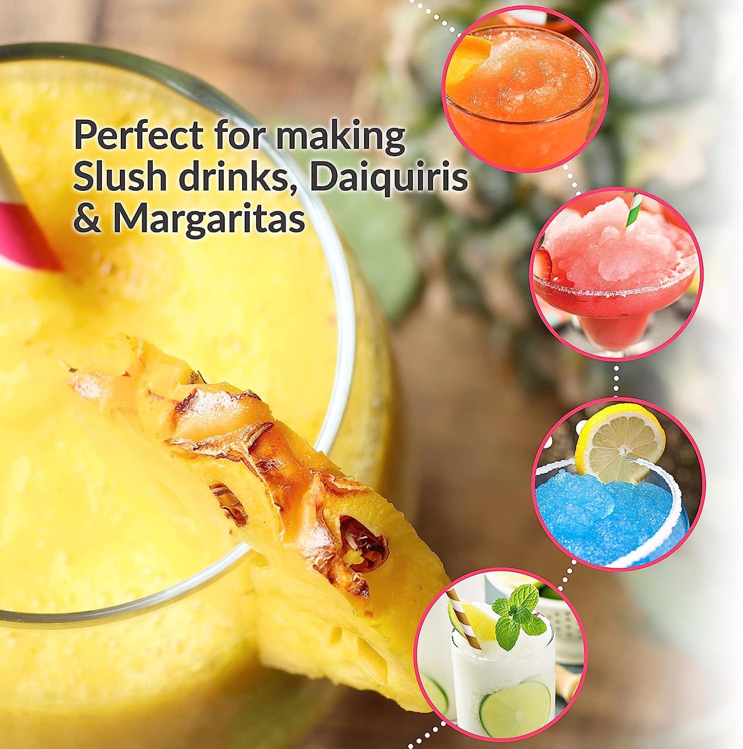 Splendid, Amazing Margarita Machine - Blender for Smoothies, Margaritas, Daiquiris, and Slushies - Red - 64-Ounce