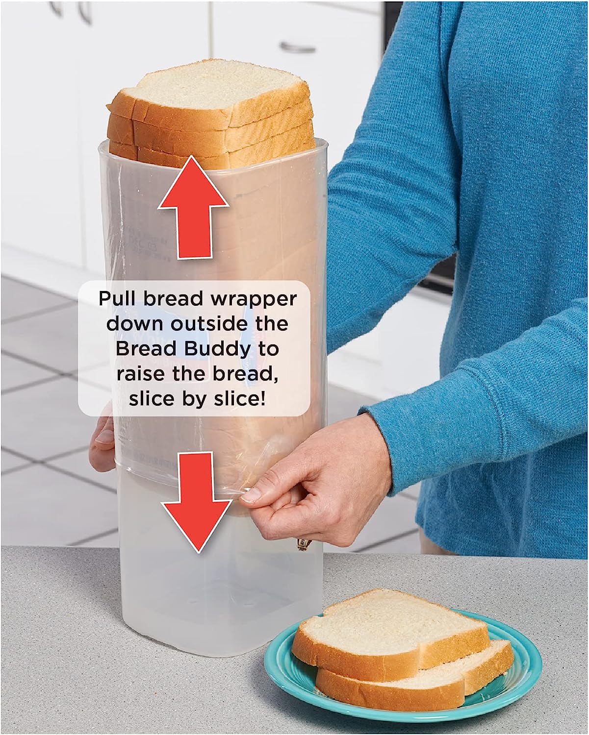 Buddeez Bread Buddy Dispenser Sandwich Fresh Food Storage Container  Plastic, 4-Pack