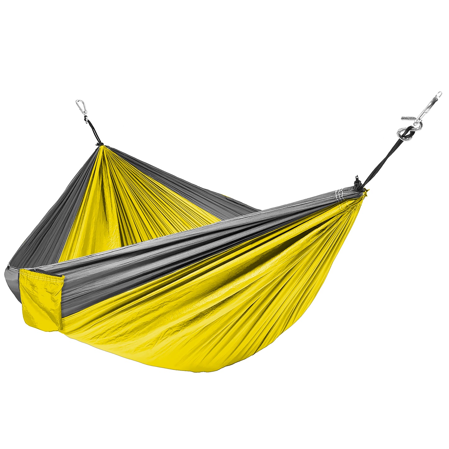 Portable Nylon Parachute Hammock w/ Attached Stuff Sack- Yellow