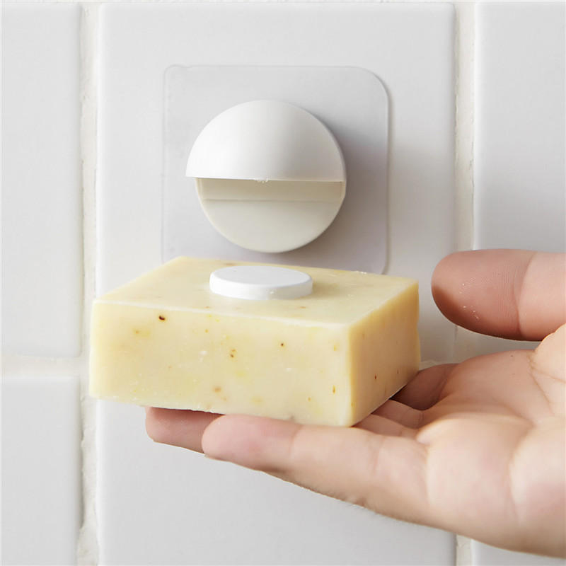 Magnetic Soap Holder Container Wall Attachment Adhesion Draining Soap Holder Shower Storage Soap Dishes Bathroom Products