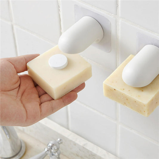 Soap Holder Container Wall Attachment Adhesion Draining Soap Holder Shower Storage Soap Dishes Bathroom Products