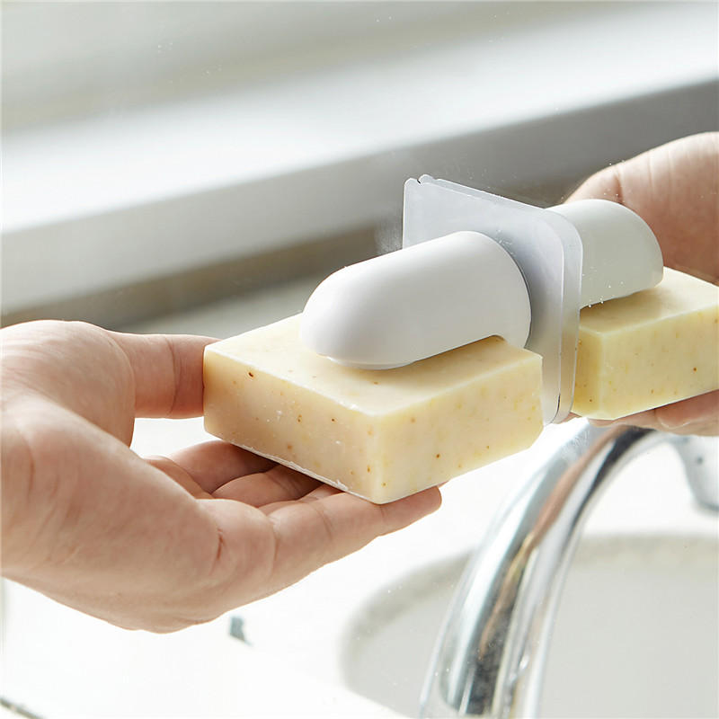 Magnetic Soap Holder Container Wall Attachment Adhesion Draining Soap Holder Shower Storage Soap Dishes Bathroom Products